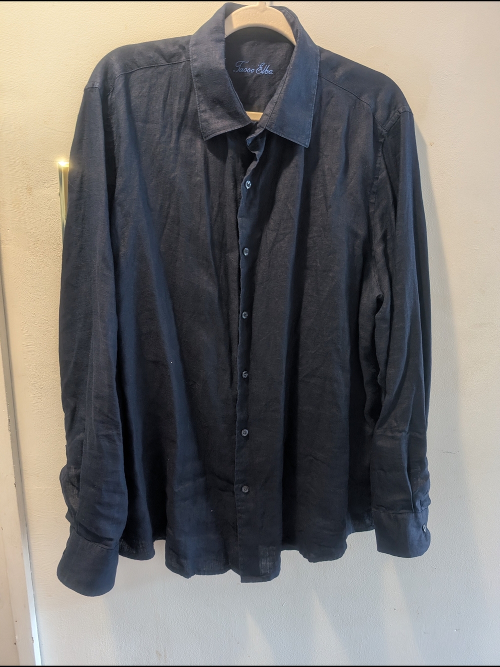 Tasso Elba Dark Navy Long-Sleeve Button Shirt
